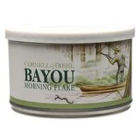 Tin of Cornell & Diehl Bayou Morning Flake pipe tobacco.