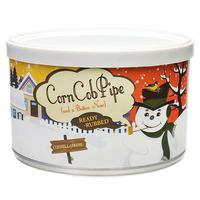 Cornell & Diehl Corn Cob pipe next to a tin of A Button Nose pipe tobacco.