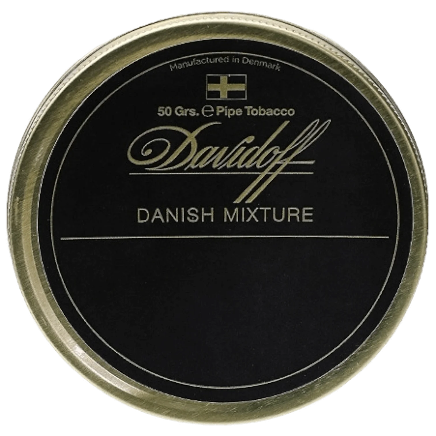 Davidoff Danish Mixture pipe tobacco tin featuring a smooth blend of Virginia, Burley, Oriental tobaccos, and a subtle aromatic essence.