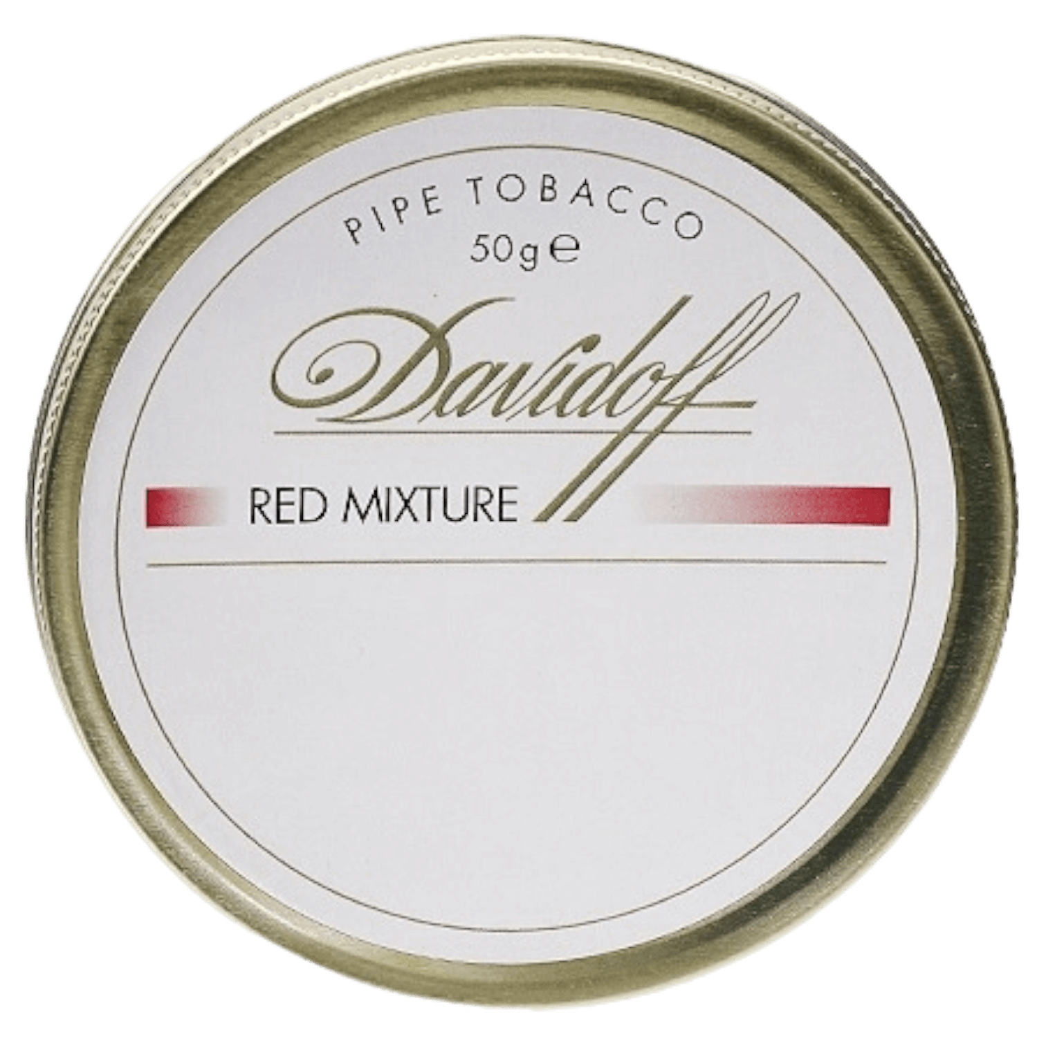 Davidoff Red Mixture pipe tobacco tin featuring a balanced aromatic blend of Virginia, Burley, and Oriental tobaccos.