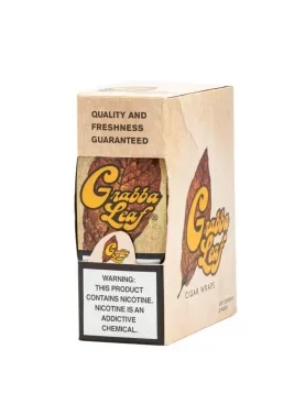 Natural Grabba Leaf cigar wrap rolled out flat, showing rich brown tobacco texture.