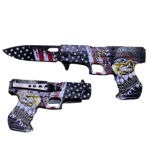 Handle Gun Style Knife - American flag 2