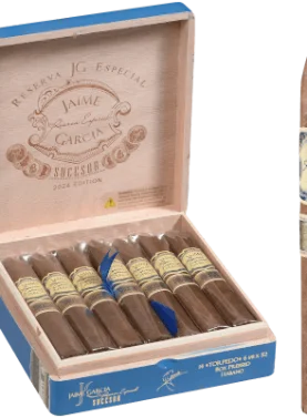 Jaime Garcia Sucesor single cigar with open box in background