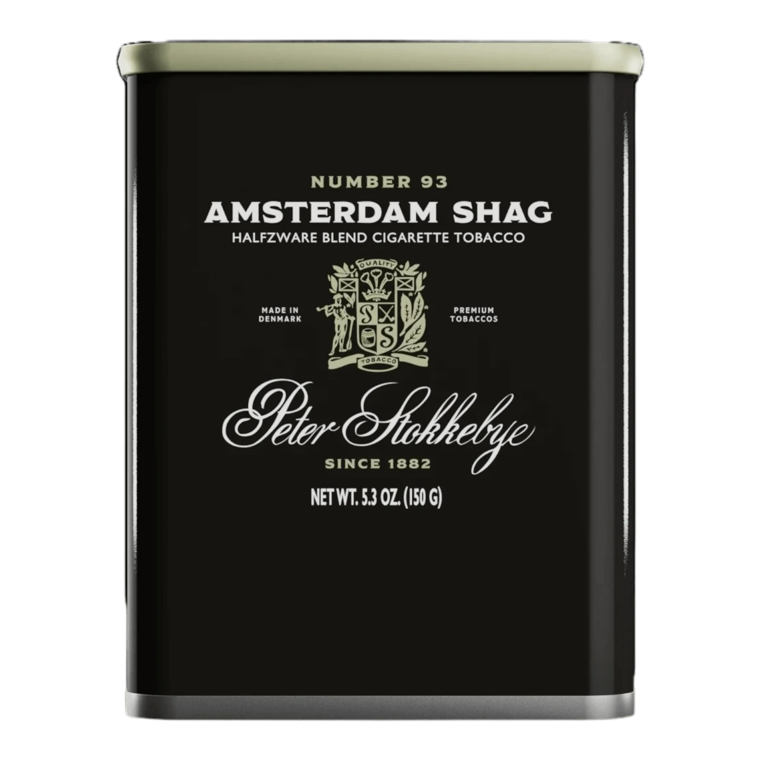 Package of Peter Stokkebye Amsterdam Shag roll-your-own tobacco with bold, classic styling