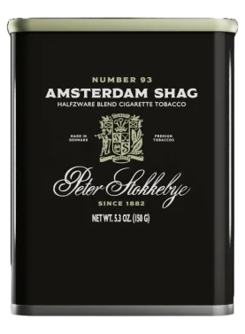 Package of Peter Stokkebye Amsterdam Shag roll-your-own tobacco with bold, classic styling