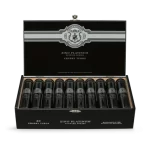 Open box of Zino Platinum Scepter cigars with rows of elegant cigars neatly arranged inside.