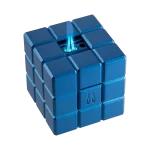 Colibri Heritage Cube Desk Lighter in brushed metal finish with angled ignition and bold cube design.