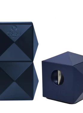 Quasar Desk Lighter by Colibri with sleek angular design and triple jet flame for precision lighting.