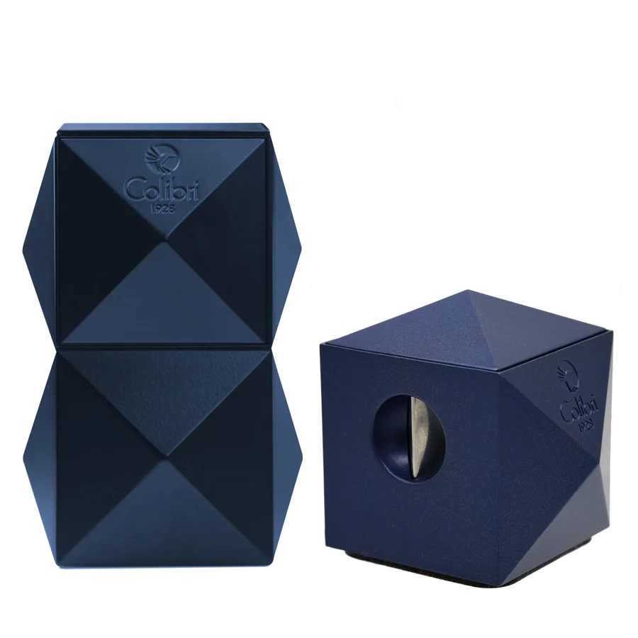 Quasar Desk Lighter by Colibri with sleek angular design and triple jet flame for precision lighting.