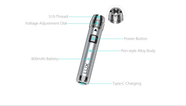 Yocan LUX 510 Threaded Vape Pen Battery - Image 4