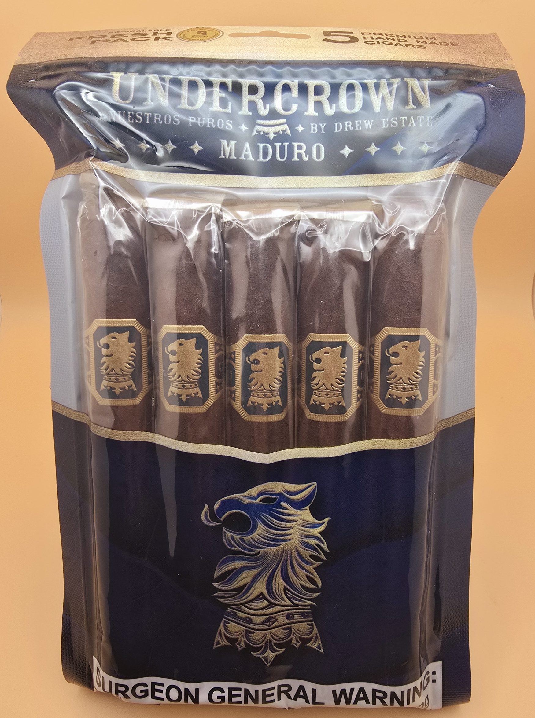 Undercrown Maduro 5-cigar humidity fresh pack with sealed packaging