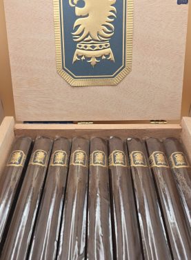 Open box of Undercrown Maduro cigars showcasing dark, oily wrappers