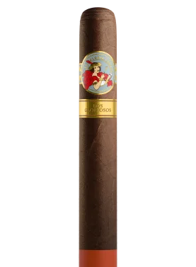 Single La Gloria Cubana Los Gloriosos cigar with rich brown wrapper and detailed band, resting on a wood surface.