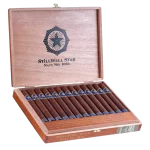 Open box of StillWell Star cigars with elegant bands and dark, smooth wrappers