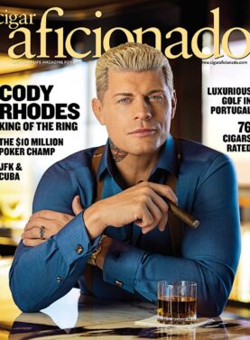 Cody Rhodes on the cover of the March/April 2026 Cigar Aficionado magazine at Let's Smoke