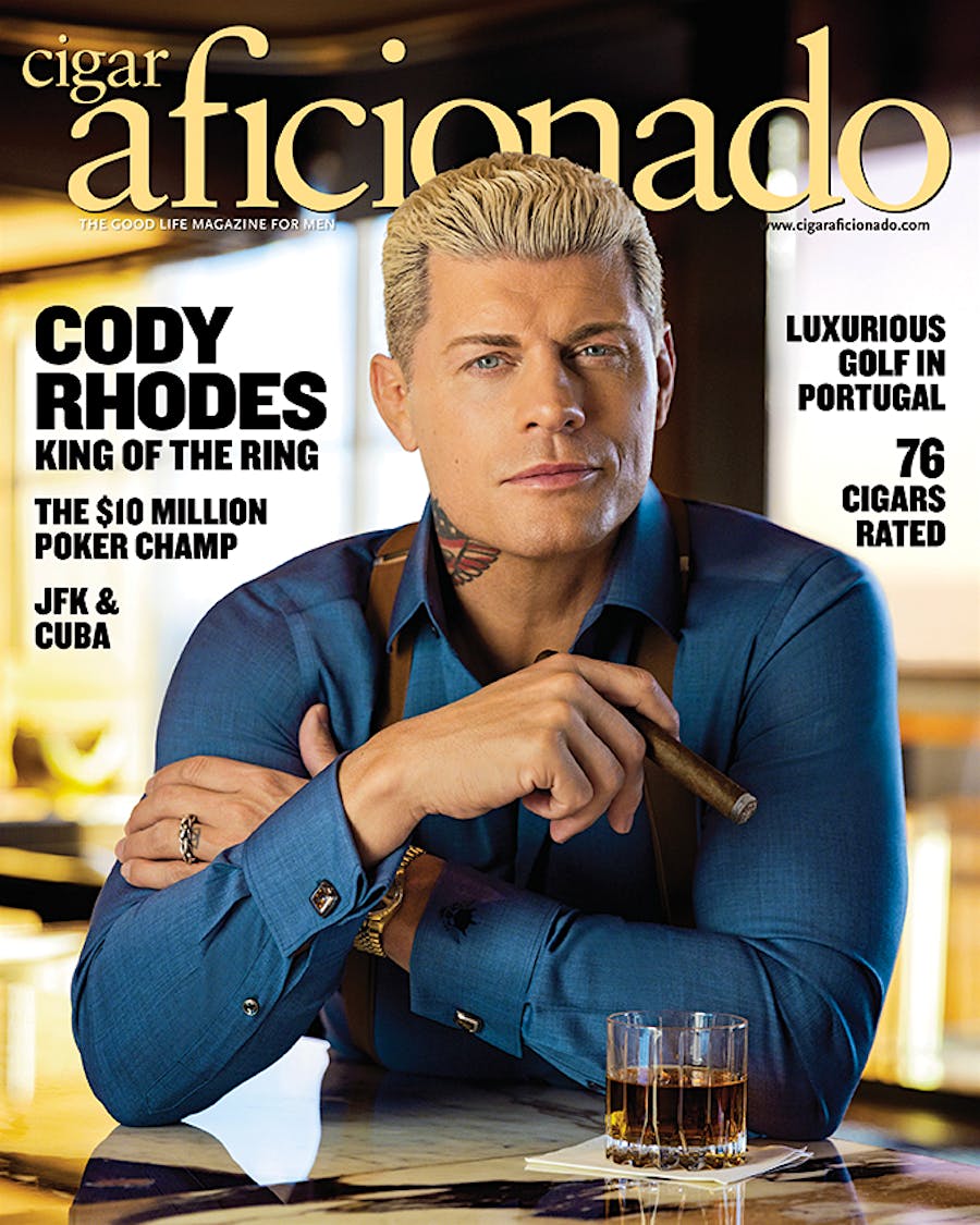 Cody Rhodes on the cover of the March/April 2026 Cigar Aficionado magazine at Let's Smoke